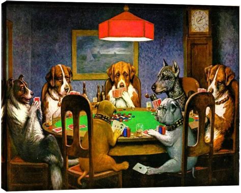 poker playing dogs poster